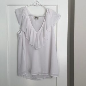 Show Me Your Mumu White Flutter Top